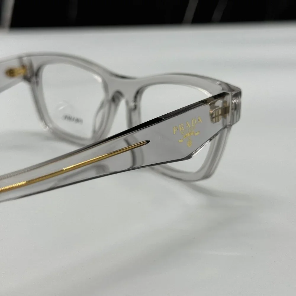 NEW PRADA PRB01V 12R1O1 WOMEN TRANSPARENT GRAY VPR B01 12R1O1 EYEGLASSES